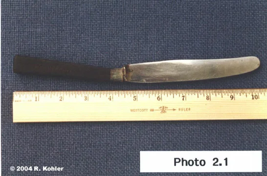 Knife artifact associated with Martin Horenburg